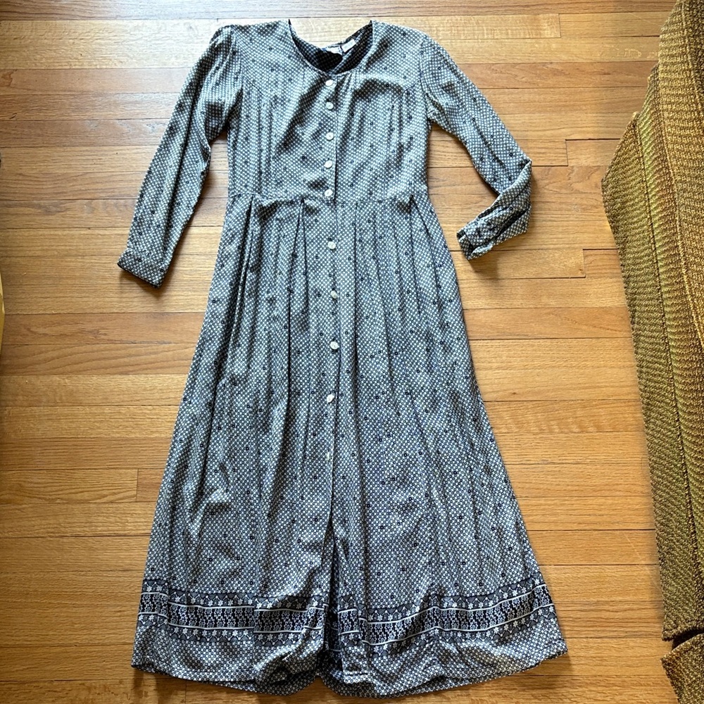 vintage April Cornell long sleeve midi dress